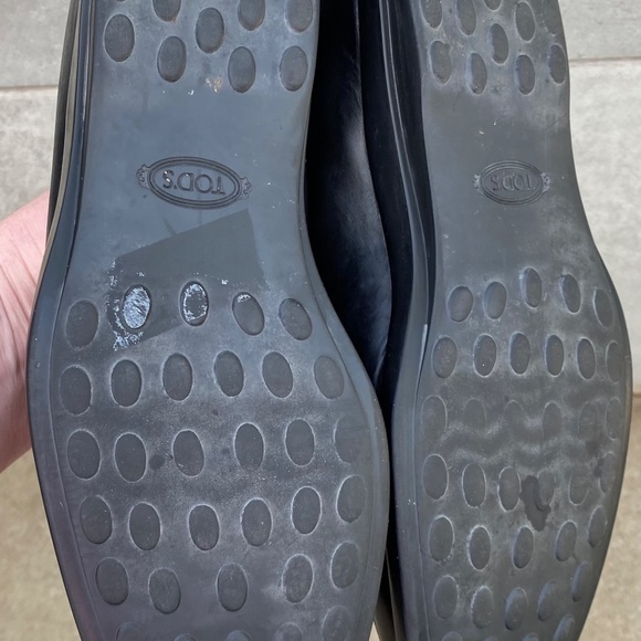 Tod's Mens 5.5 US 7 Loafers Dress Casual Shoes Black Leather Slip On - Picture 4 of 7